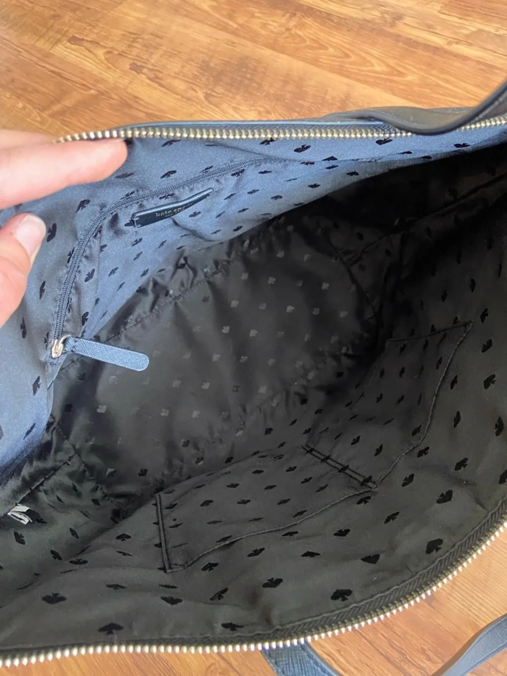 Kate Spade Joeley Black Glitter Zip Top Tote